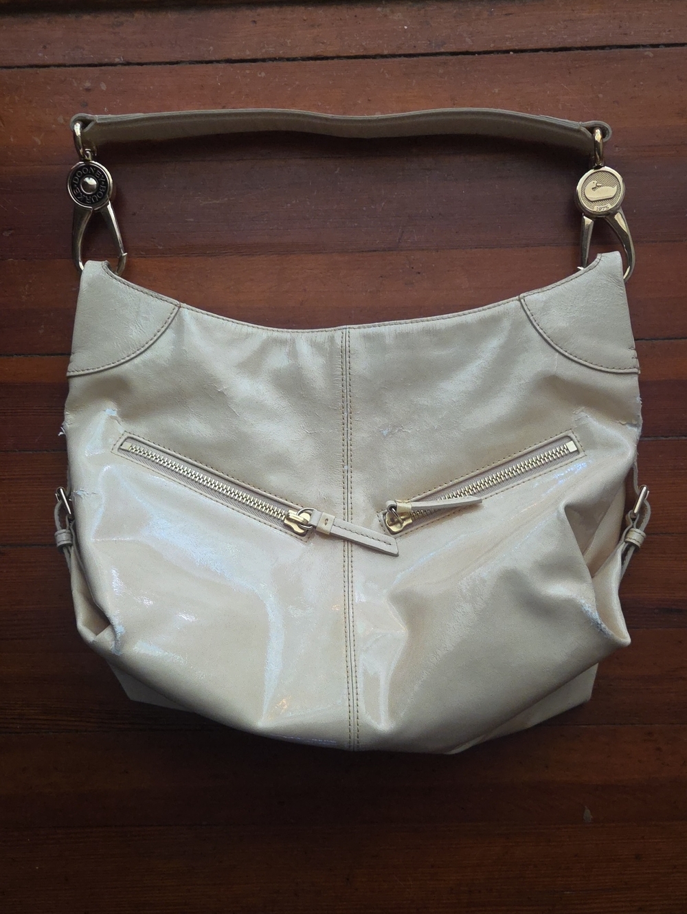 Dooney&Bourke Patent Leather Cream Satchel